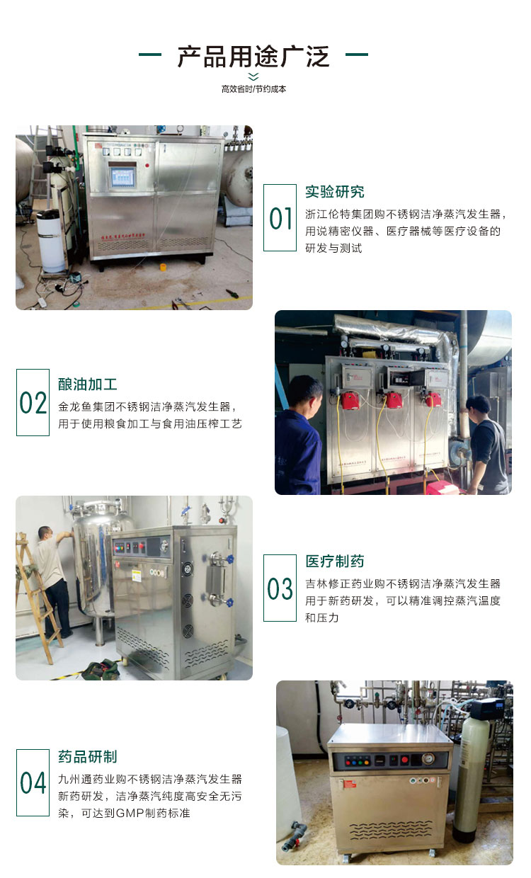 PLC不鏽鋼潔淨蒸汽發生器產品用途